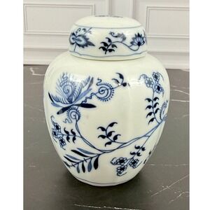 VTG Blue Danube 5" Lidded Ginger Jar Rectangle Stamp ~ Mint!